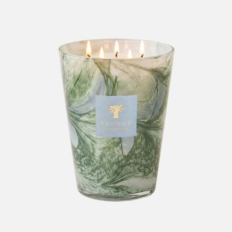Baobab Collection Leaves Marius 5-wick scented candle in mouth-blown glass, 3kg, front view (3)
