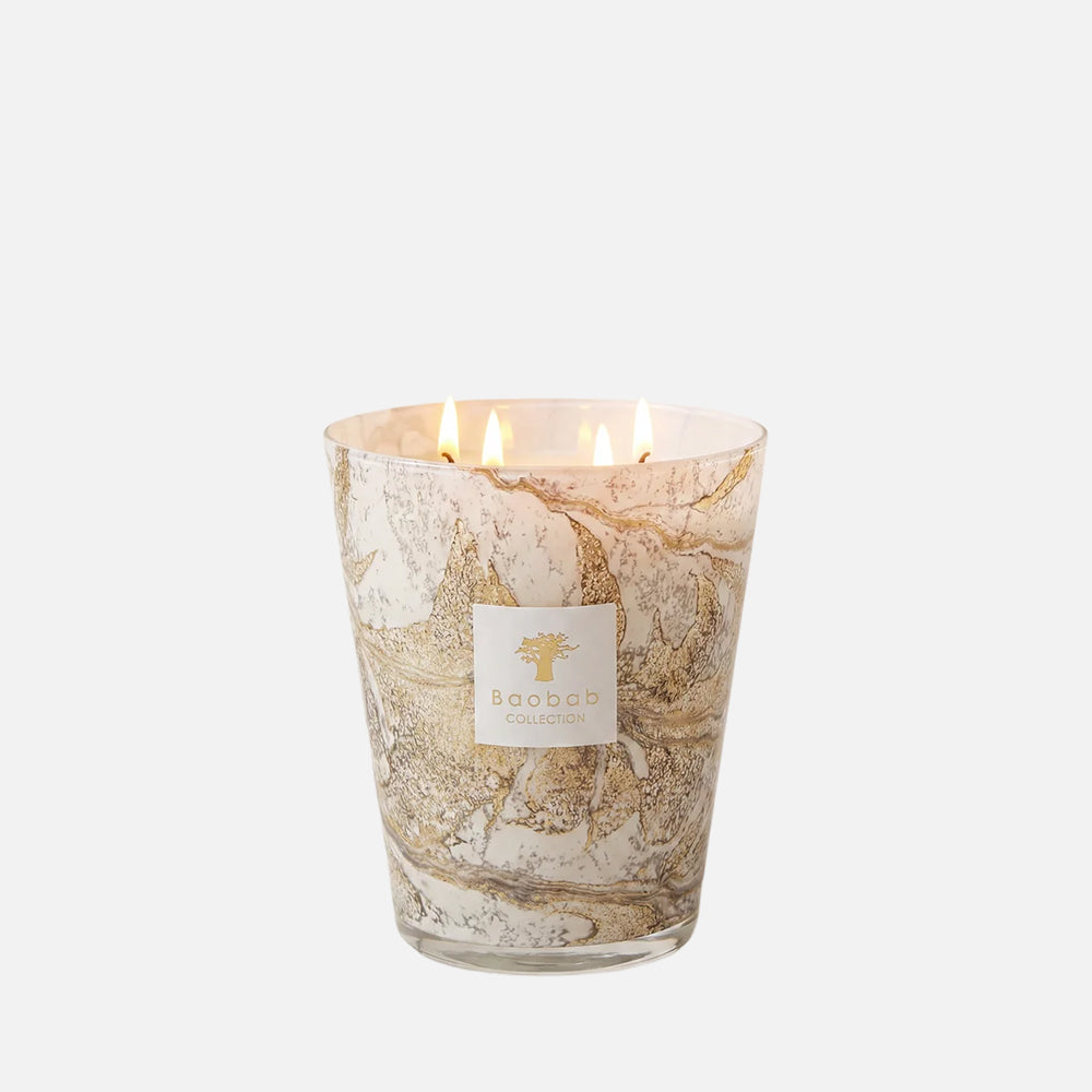 Baobab Collection Leaves Naïs 4-wick scented candle in mouth-blown glass, 1.1kg, front view