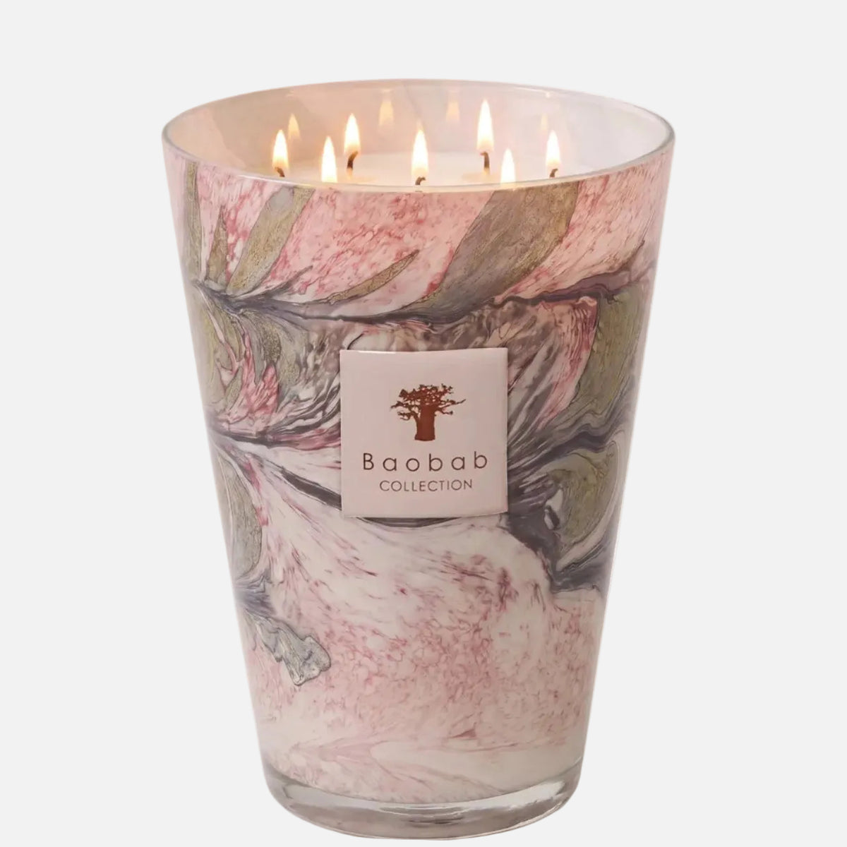Baobab Collection Manon 7-wick scented candle in mouth-blown glass, 6.5kg, front view