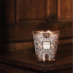 Baobab Collection Rosace 4-wick scented candle in mouth-blown glass, 1.1kg, styled in a room setting 2