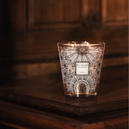 Baobab Collection Rosace 7-wick scented candle in mouth-blown glass, 6.5kg, styled in a room setting