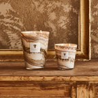 Baobab Collection Sand Siloli 4-wick scented candle in mouth-blown glass, 1.1kg, styled in a room setting