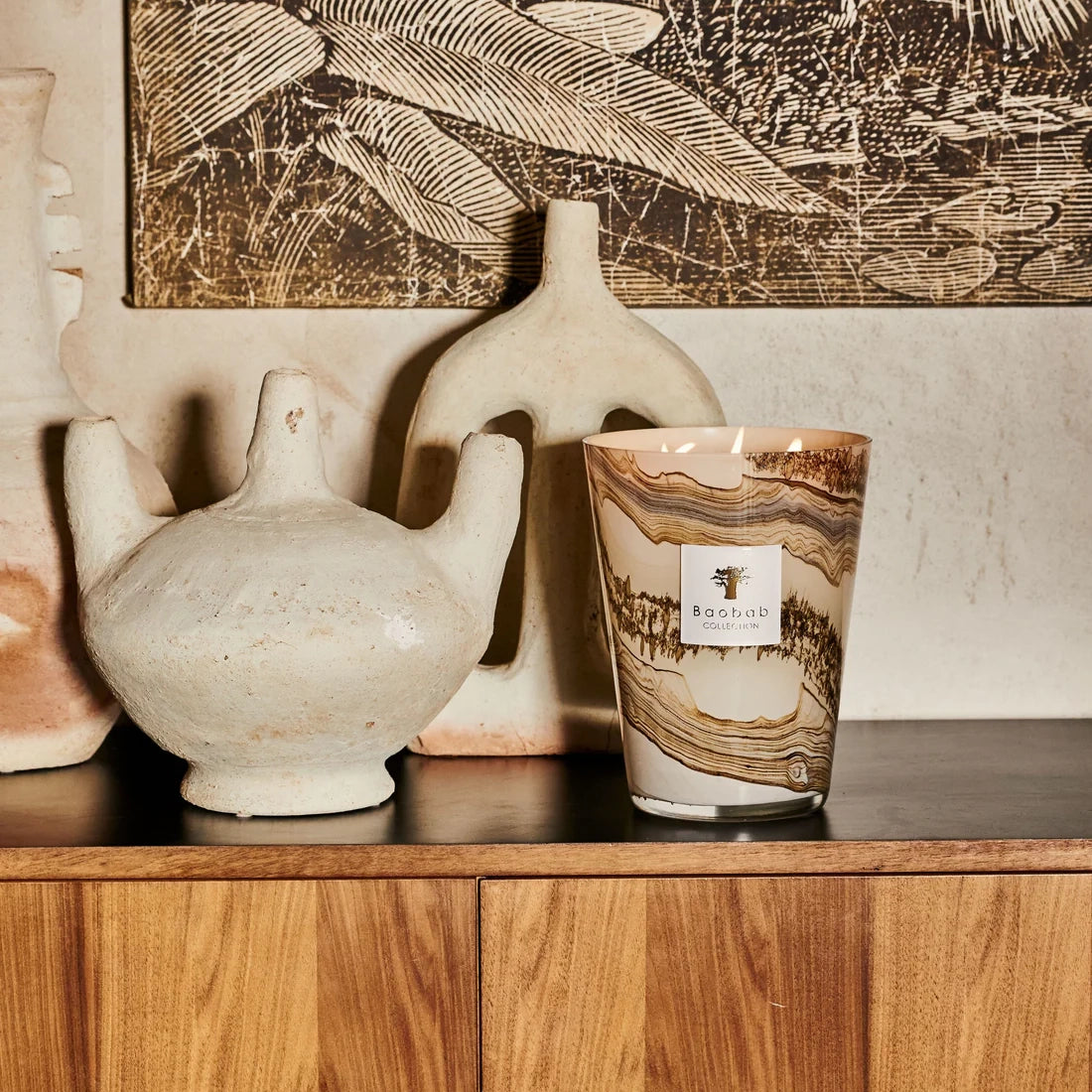 Baobab Collection Sand Siloli 5-wick scented candle in mouth-blown glass, 3kg, alternative angle