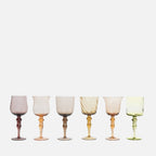 Diseguale Textured Goblets, Amber/Pink, Set of 6