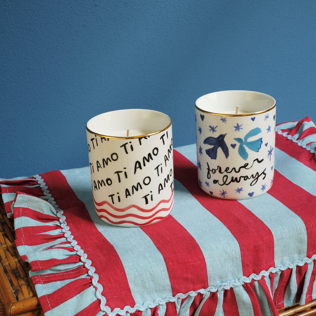 Bitossi Home Forever Always scented candle in a decorated porcelain vessel, alternative angle