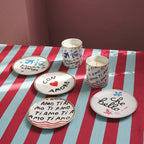 Bitossi Home Forever Always scented candle in a decorated porcelain vessel, styled in a table setting