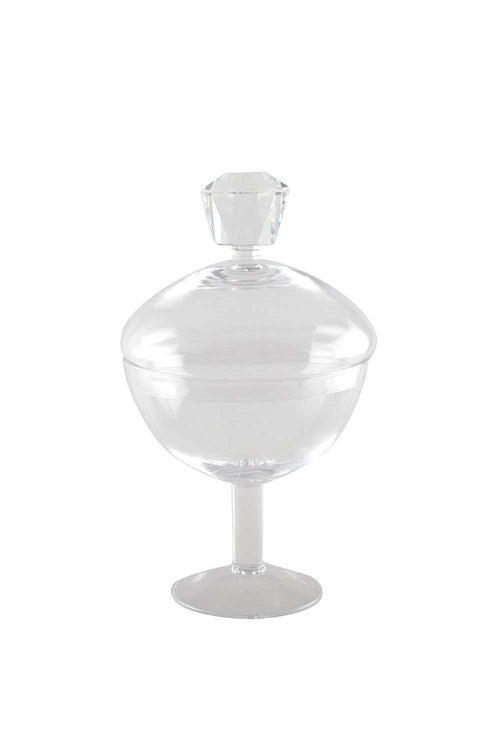 Diamond Lid Glass Candy Box, 24cm