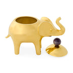 Brass Elephant Box with Amethyst Handle