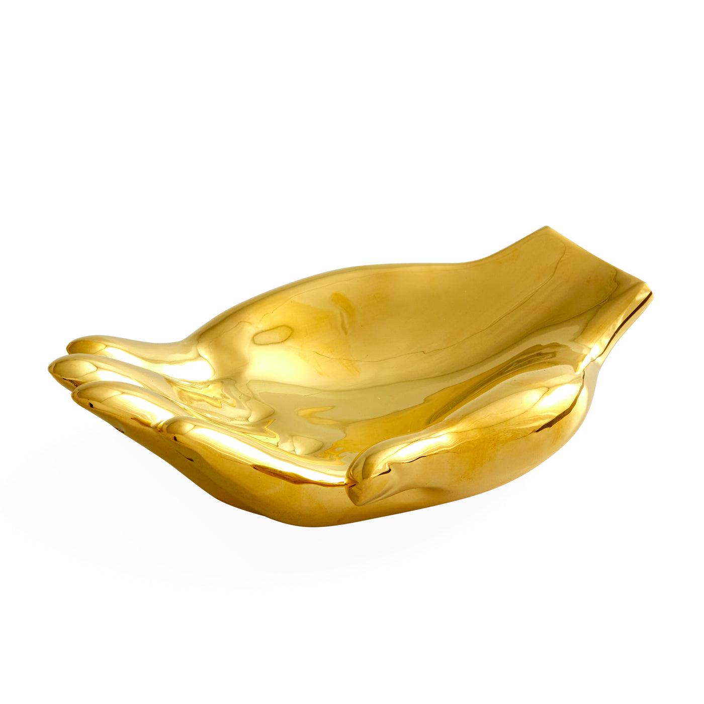 Brass Hand Bowl – Polished Sculptural Catchall