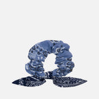 Call It By Your Name Chouchou quilted scrunchie in chambray and navy, front view