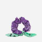 Call It By Your Name Chouchou quilted scrunchie in lilac and mint, front view