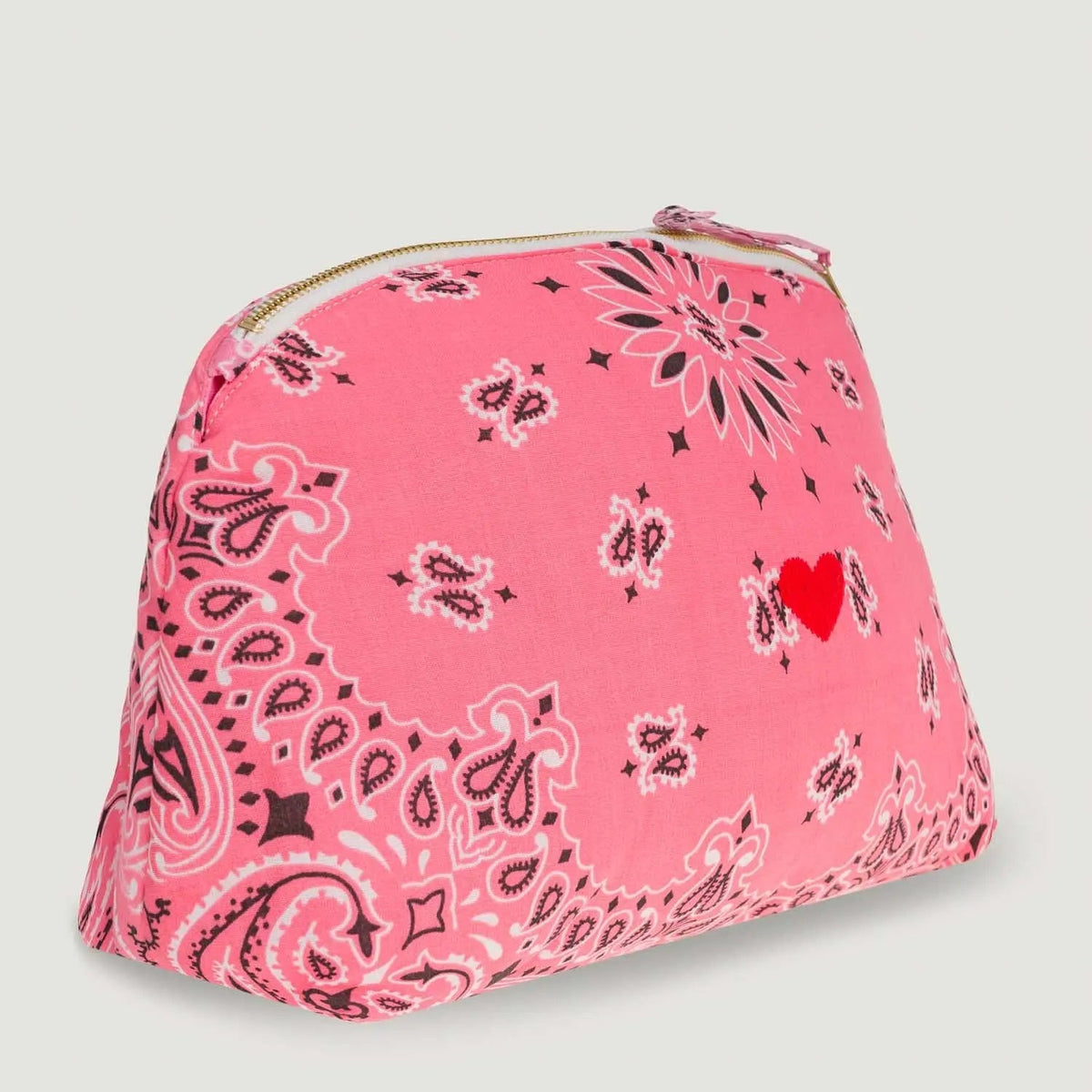 Call It By Your Name Coeur Vanity Large quilted toiletry bag in strawberry and fuchsia, alternative angle
