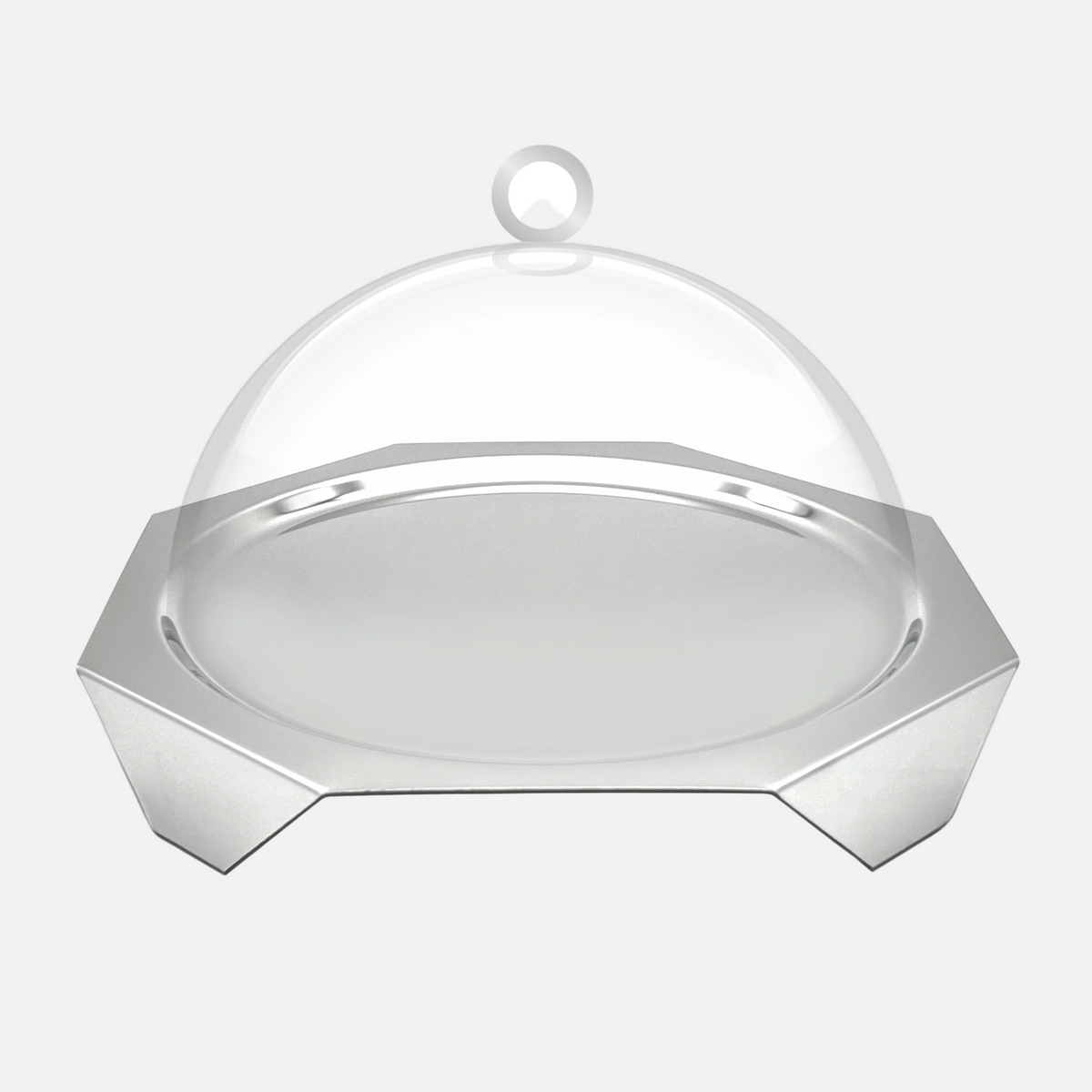 Hexagon Silver Serving Tray, 32cm