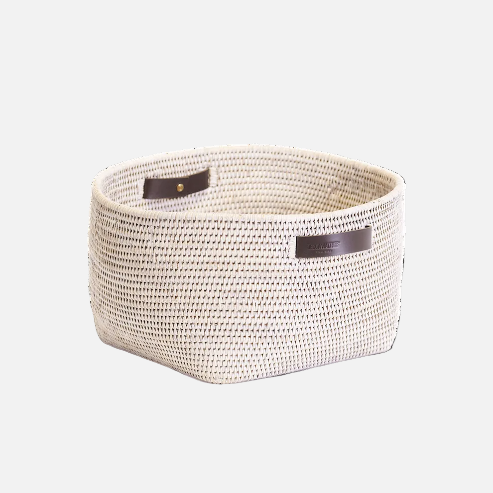 Décor Walther Rattan Basket Storage Container, front view