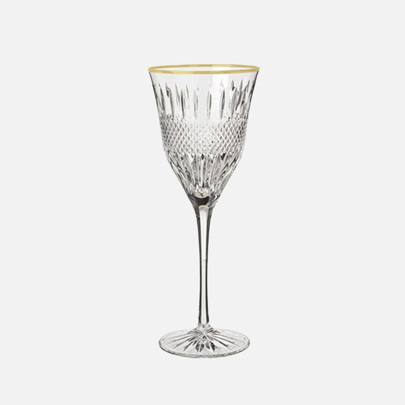 Almas Gold Rim Crystal Water Glass, 22cm