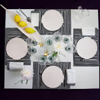 Waww La Table Locmaria fish-shaped ceramic plate by Yann Le Coadic, 27.5x27cm, styled on a table setting