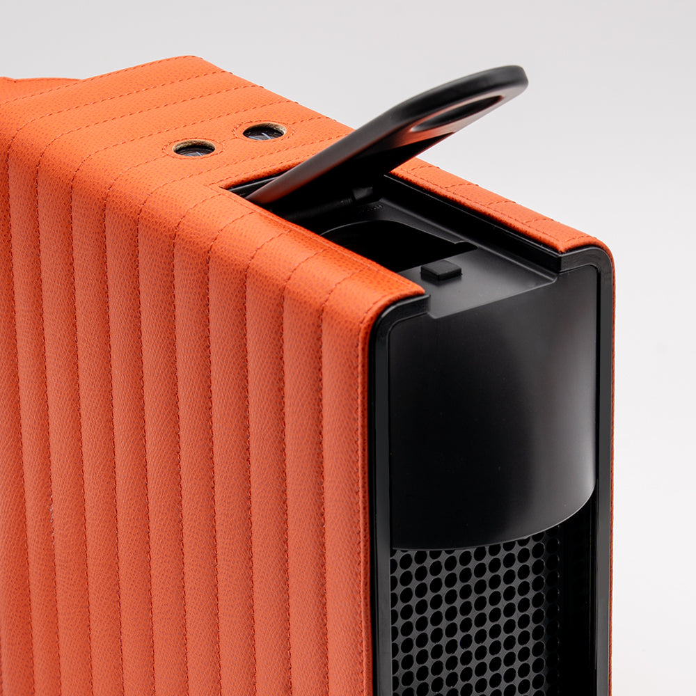 Giobagnara Essenza Lines Coffee Machine, Mango, leather detail