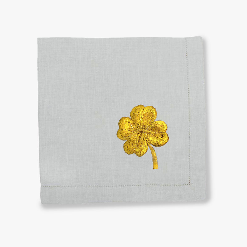 Golden Clover Napkin -Pearl