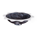 Como Black & White Ripple Bowl, Marbleised Acrylic, 37cm