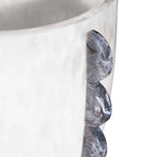 Como Scalloped Urn, B&W Marbleised Acrylic, 38cm