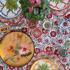 Flowers on Gold Round Tray, 35cm