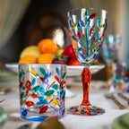Rainbow Leaves Crystal Tumbler, Set of 4