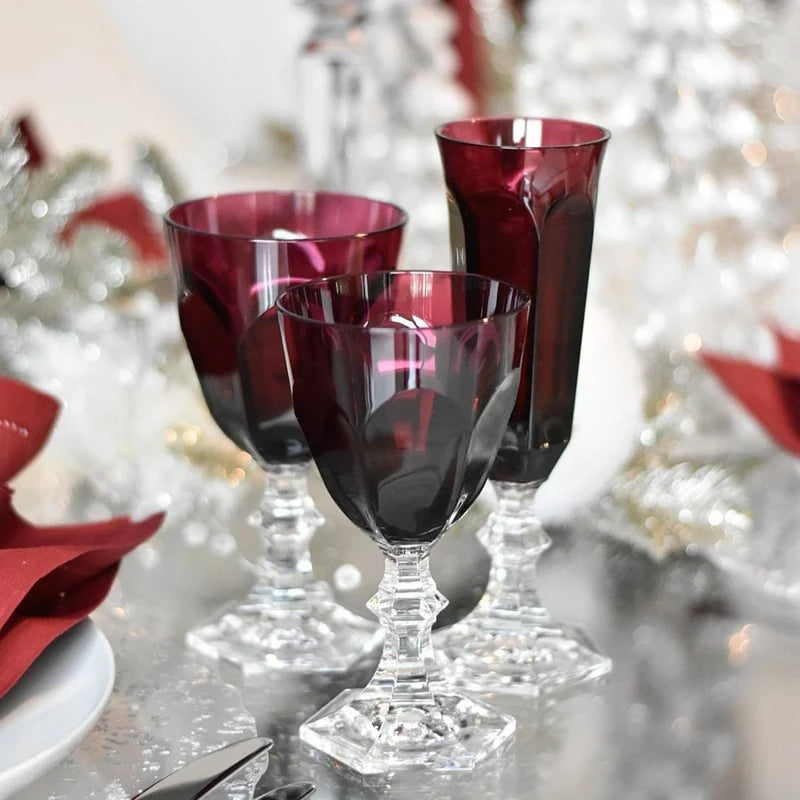Mario Luca Giusti Dolce Vita Champagne Flute, Ruby in synthetic crystal, detail view