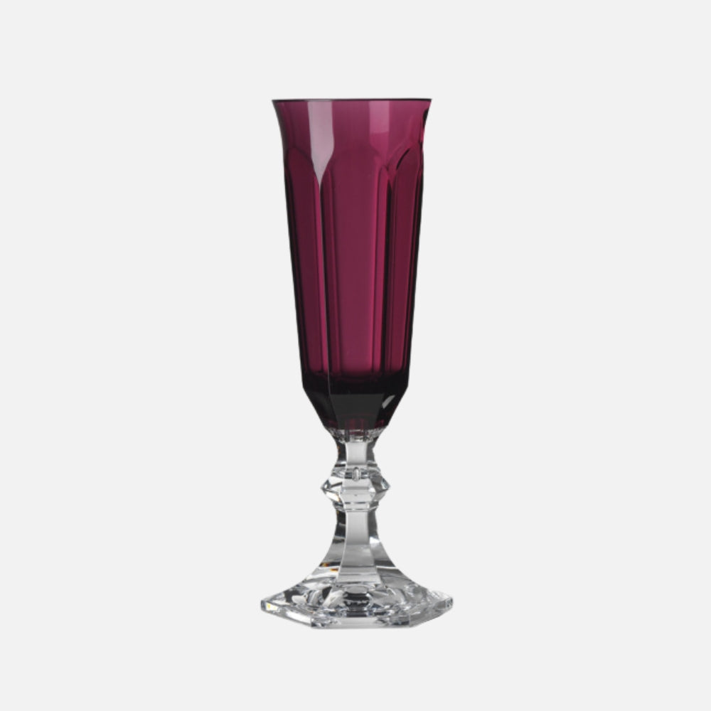 Mario Luca Giusti Dolce Vita Champagne Flute, Ruby in synthetic crystal, front view