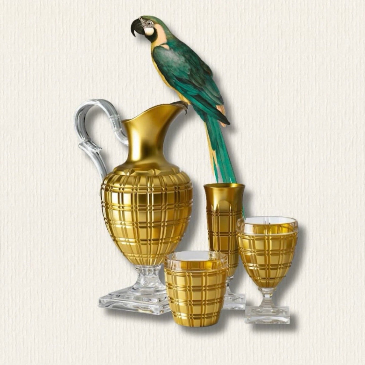Mario Luca Giusti Imperial Jug, Gold, 1.5L in synthetic crystal, styled in a table setting (2)
