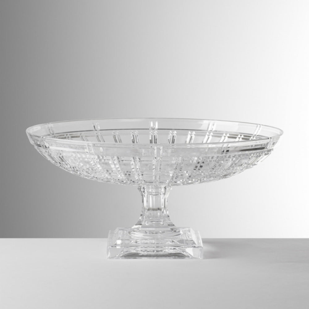 Mario Luca Giusti Susan Footed Bowl, Clear, 31cm in synthetic crystal, front view (2)
