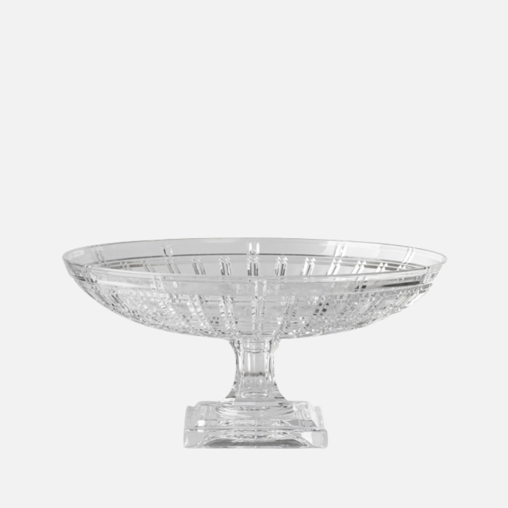 Mario Luca Giusti Susan Footed Bowl, Clear, 31cm in synthetic crystal, front view