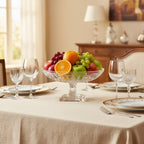 Mario Luca Giusti Susan Footed Bowl, Clear, 31cm in synthetic crystal, styled in a table setting