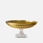 Mario Luca Giusti Susan Footed Bowl, Gold, 31cm in synthetic crystal, front view