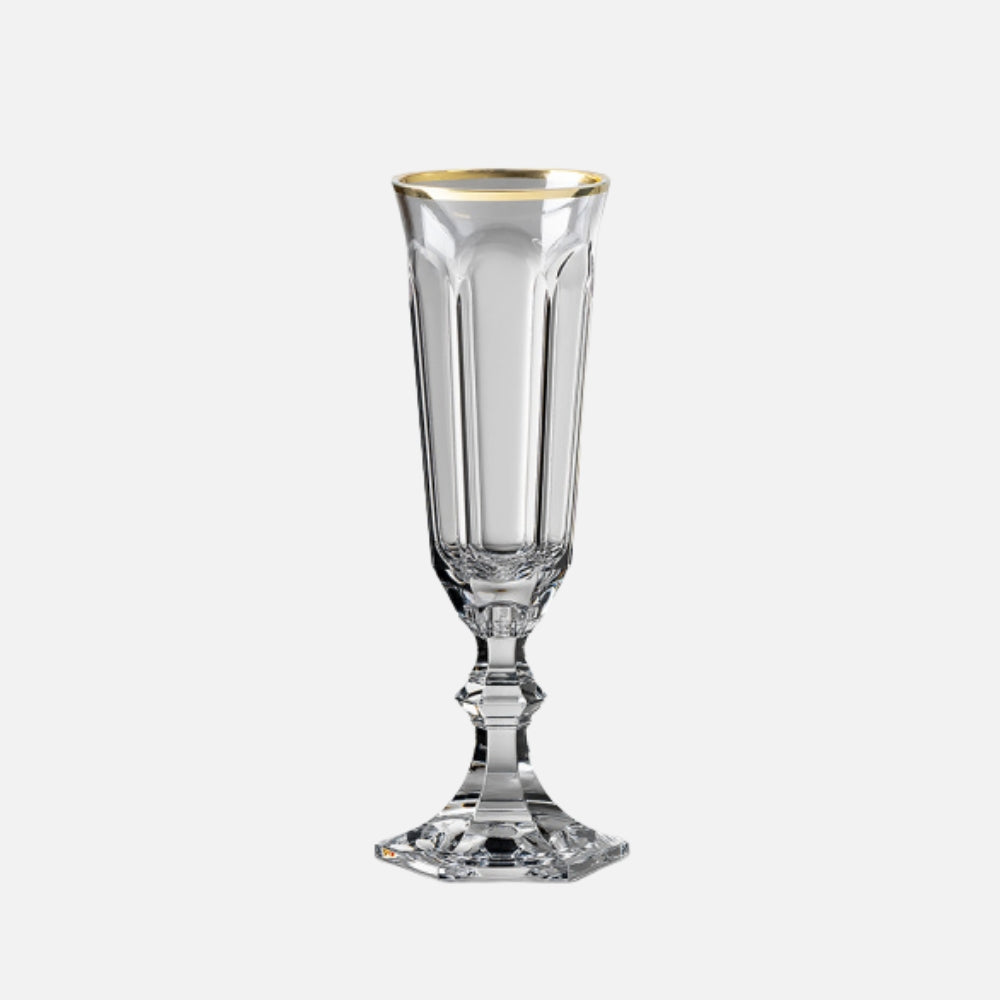 Dolce Vita Acrylic Champagne Flute, Gold Rim
