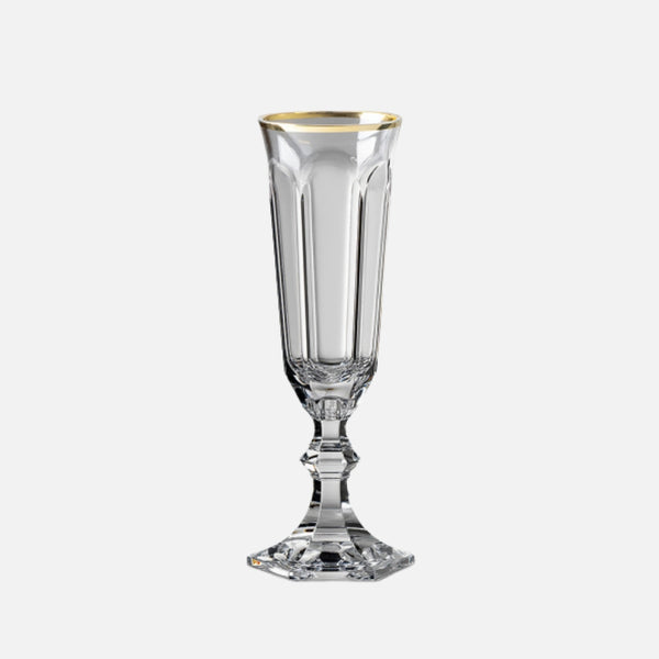 Dolce Vita Acrylic Champagne Flute, Gold Rim
