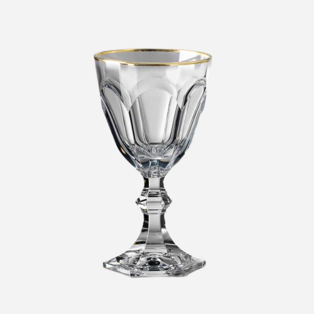 Dolce Vita Acrylic Wine Glass, Gold Rim