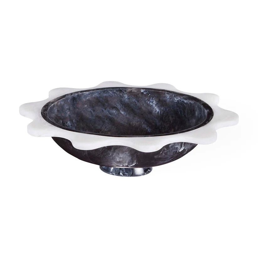 Como Black & White Ripple Bowl