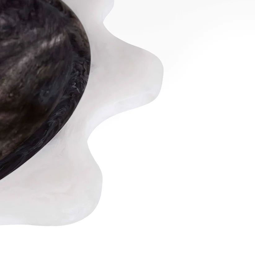 Como Black & White Ripple Bowl