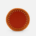Rochelle Leather & Crochet Coaster, Mango, Set of 6
