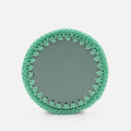 Rochelle Leather & Crochet Coaster, Mint, Set of 6