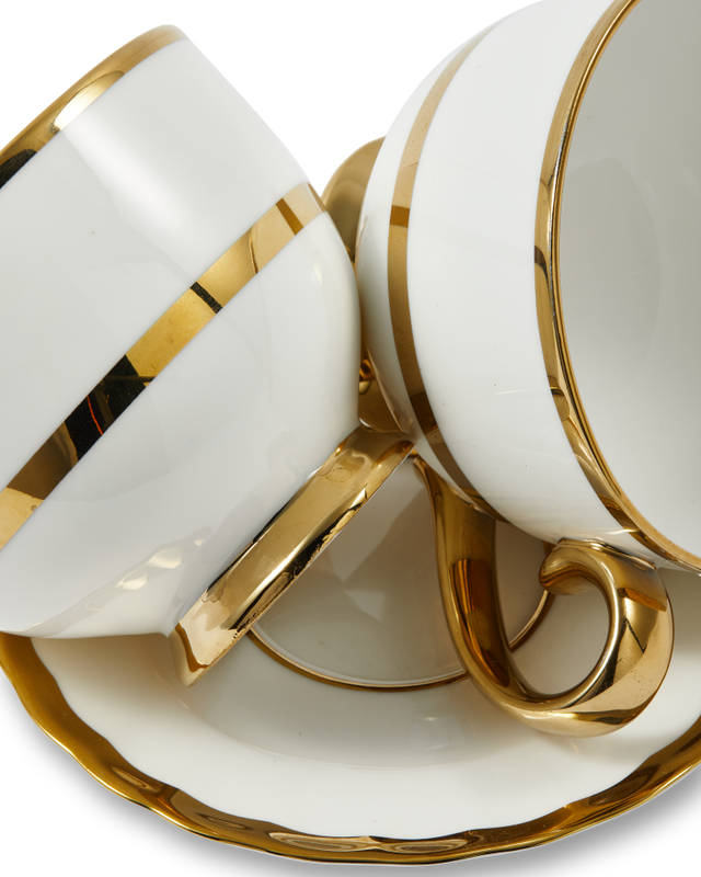 Golden Finds Tea, Set of 2 White