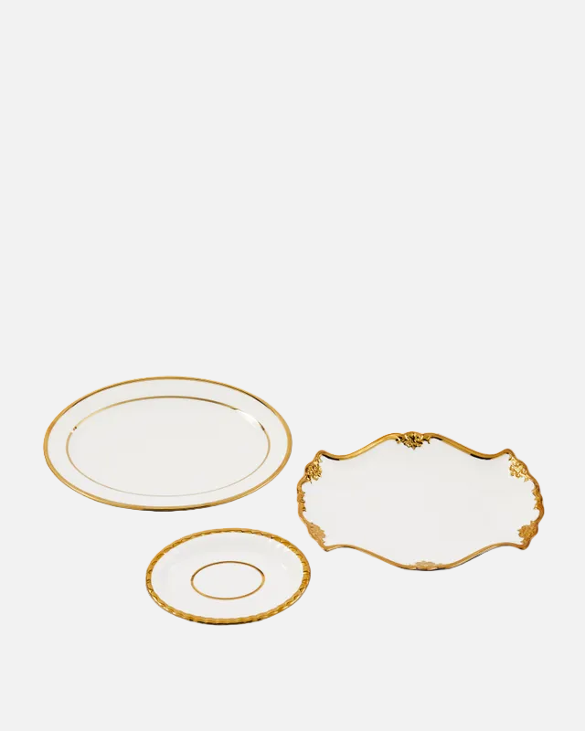 Golden Finds Serving Set, 3 Plates