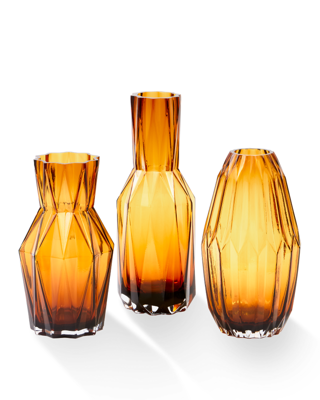 Glass Folds Vase Large - Ochre