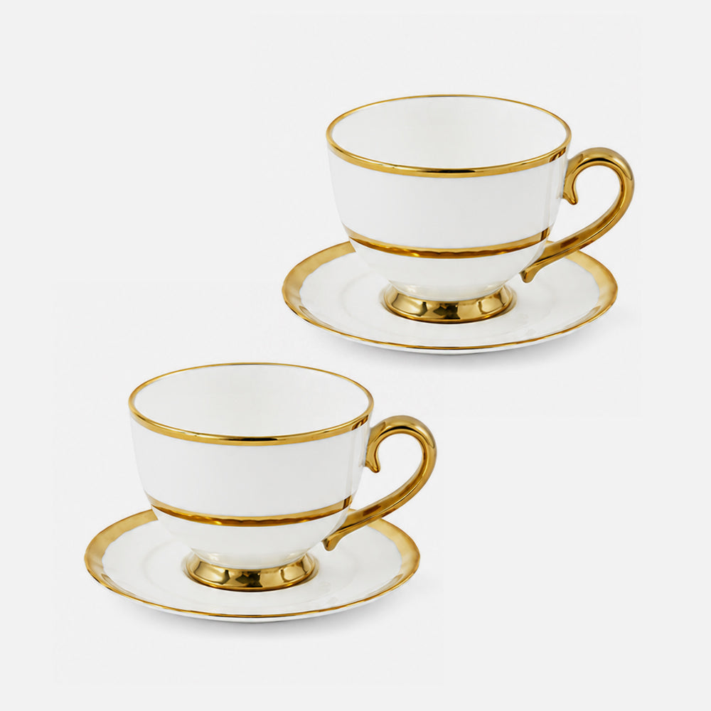Golden Finds Tea Set White