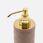 Riviere Alghero Diamonds Tall Soap Dispenser, Blush Pink, leather detail