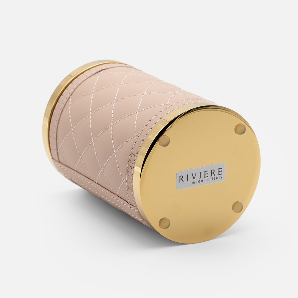 Riviere Alghero Diamonds Toothbrush Holder, Blush Pink, back view