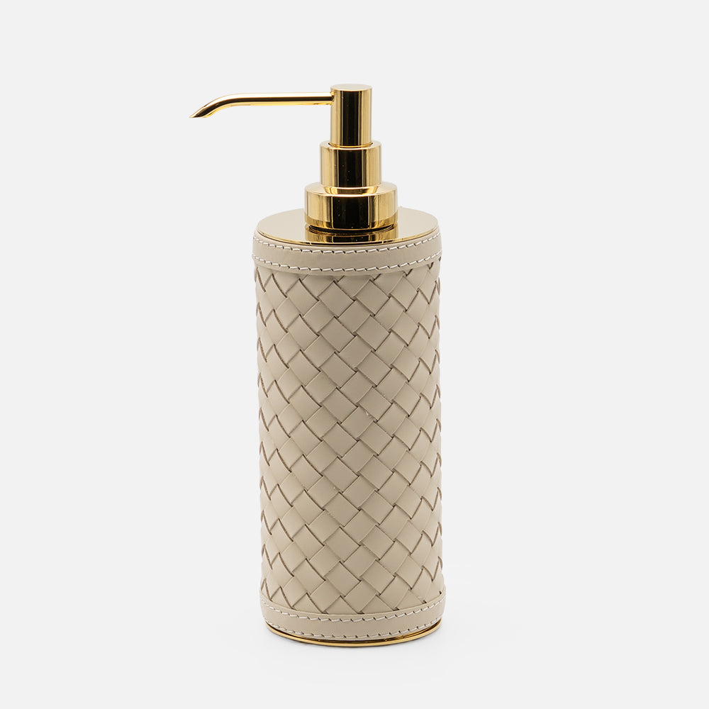 Riviere Alghero Handwoven Tall Soap Dispenser, Ivory, front view