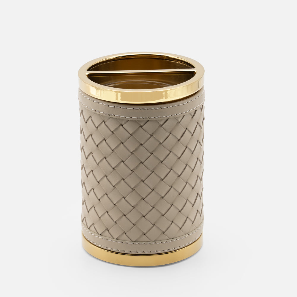 Riviere Alghero Handwoven Toothbrush Holder, Ivory, front view