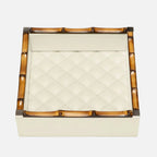 Riviere Bice Diamonds Square Valet Tray, Ivory, front view