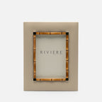Riviere Bice Picture Frame, Small, Ivory & Chrome, front view